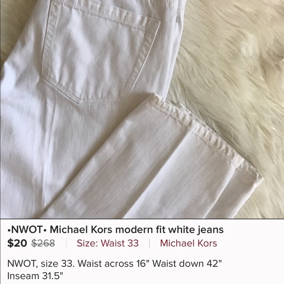 Michael Kors white jeans . 31 length - Picture 4 of 4